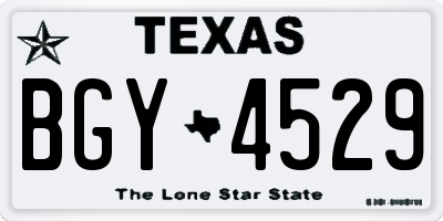 TX license plate BGY4529