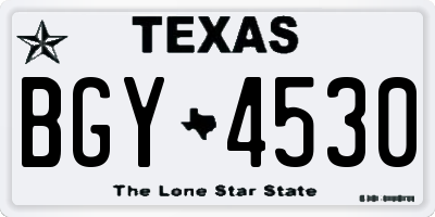 TX license plate BGY4530