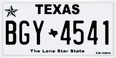 TX license plate BGY4541