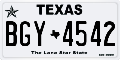 TX license plate BGY4542