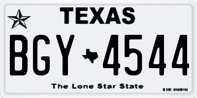 TX license plate BGY4544