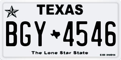 TX license plate BGY4546