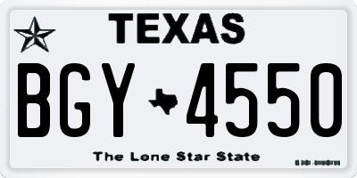 TX license plate BGY4550