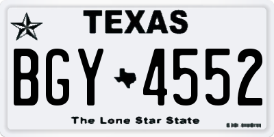 TX license plate BGY4552