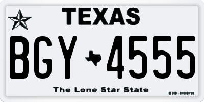 TX license plate BGY4555