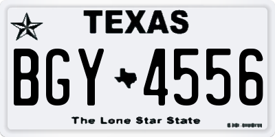TX license plate BGY4556