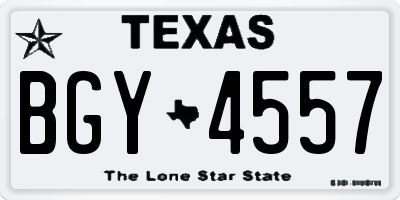 TX license plate BGY4557