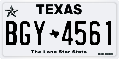 TX license plate BGY4561