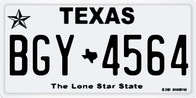 TX license plate BGY4564