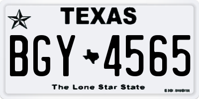 TX license plate BGY4565