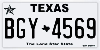 TX license plate BGY4569