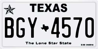 TX license plate BGY4570
