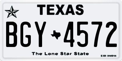 TX license plate BGY4572