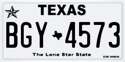 TX license plate BGY4573