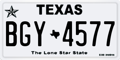 TX license plate BGY4577