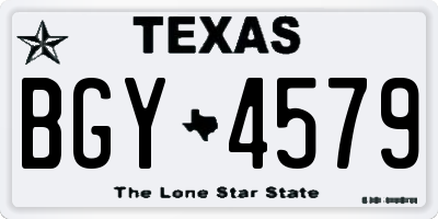 TX license plate BGY4579