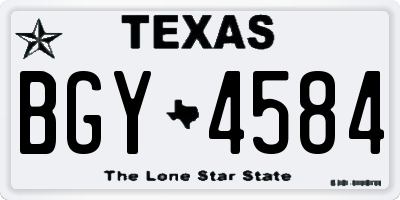 TX license plate BGY4584