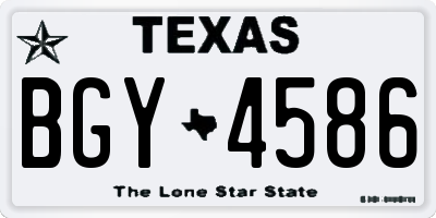 TX license plate BGY4586