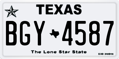 TX license plate BGY4587