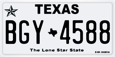 TX license plate BGY4588