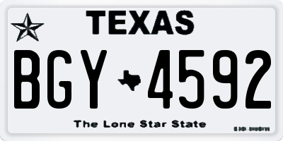 TX license plate BGY4592