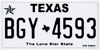 TX license plate BGY4593