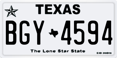 TX license plate BGY4594