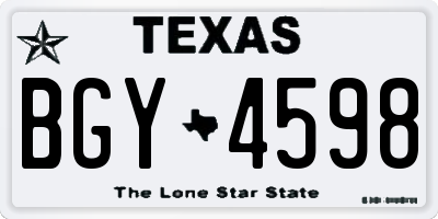 TX license plate BGY4598