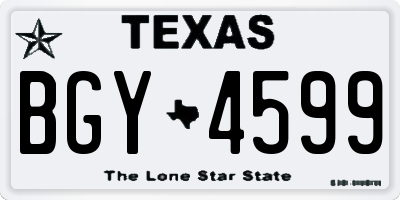 TX license plate BGY4599