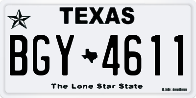 TX license plate BGY4611