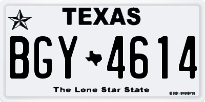 TX license plate BGY4614
