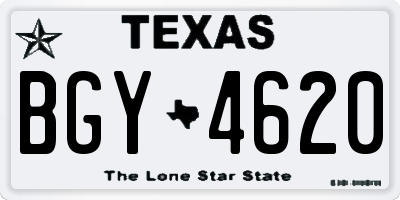 TX license plate BGY4620