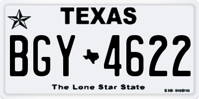 TX license plate BGY4622