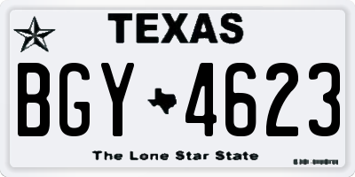 TX license plate BGY4623