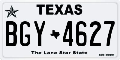 TX license plate BGY4627