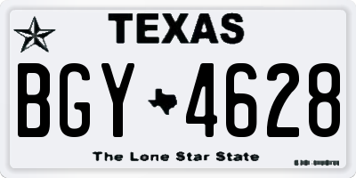 TX license plate BGY4628