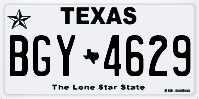 TX license plate BGY4629
