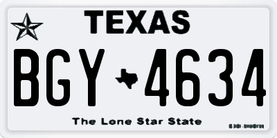 TX license plate BGY4634