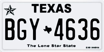 TX license plate BGY4636