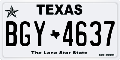 TX license plate BGY4637
