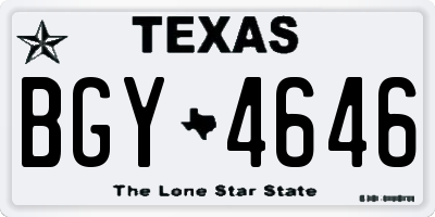 TX license plate BGY4646