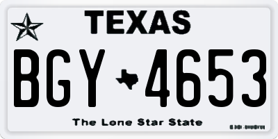 TX license plate BGY4653