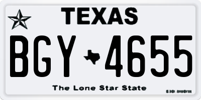 TX license plate BGY4655