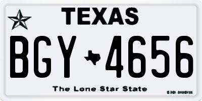 TX license plate BGY4656