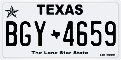 TX license plate BGY4659