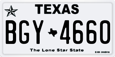 TX license plate BGY4660