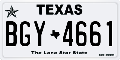 TX license plate BGY4661