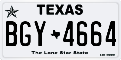 TX license plate BGY4664