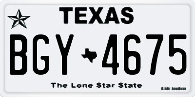 TX license plate BGY4675