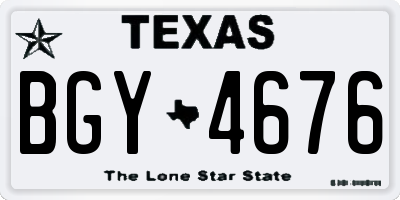 TX license plate BGY4676